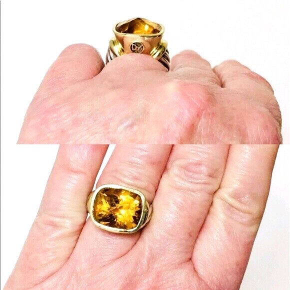 David Yurman Sterling 14k Citrine Noblesse Ring - Picture 6 of 9